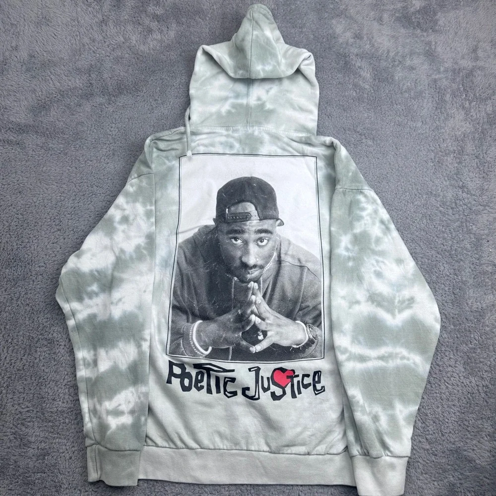 Chemistry Poetic Justice Hoodie Mens Large Green Tie Dye TupacGraphic Sweatshirt